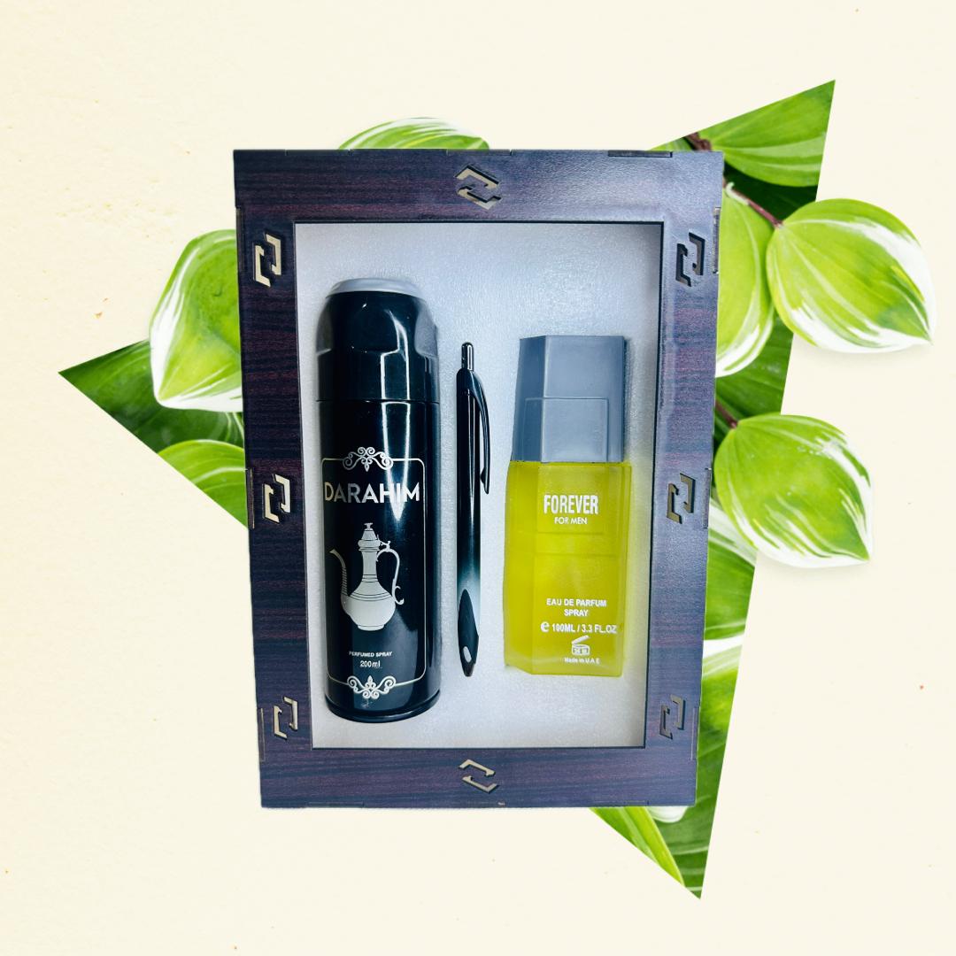 Gift set Forever For Men”Perfume,Darahim Body Sprey,Alongside Pen