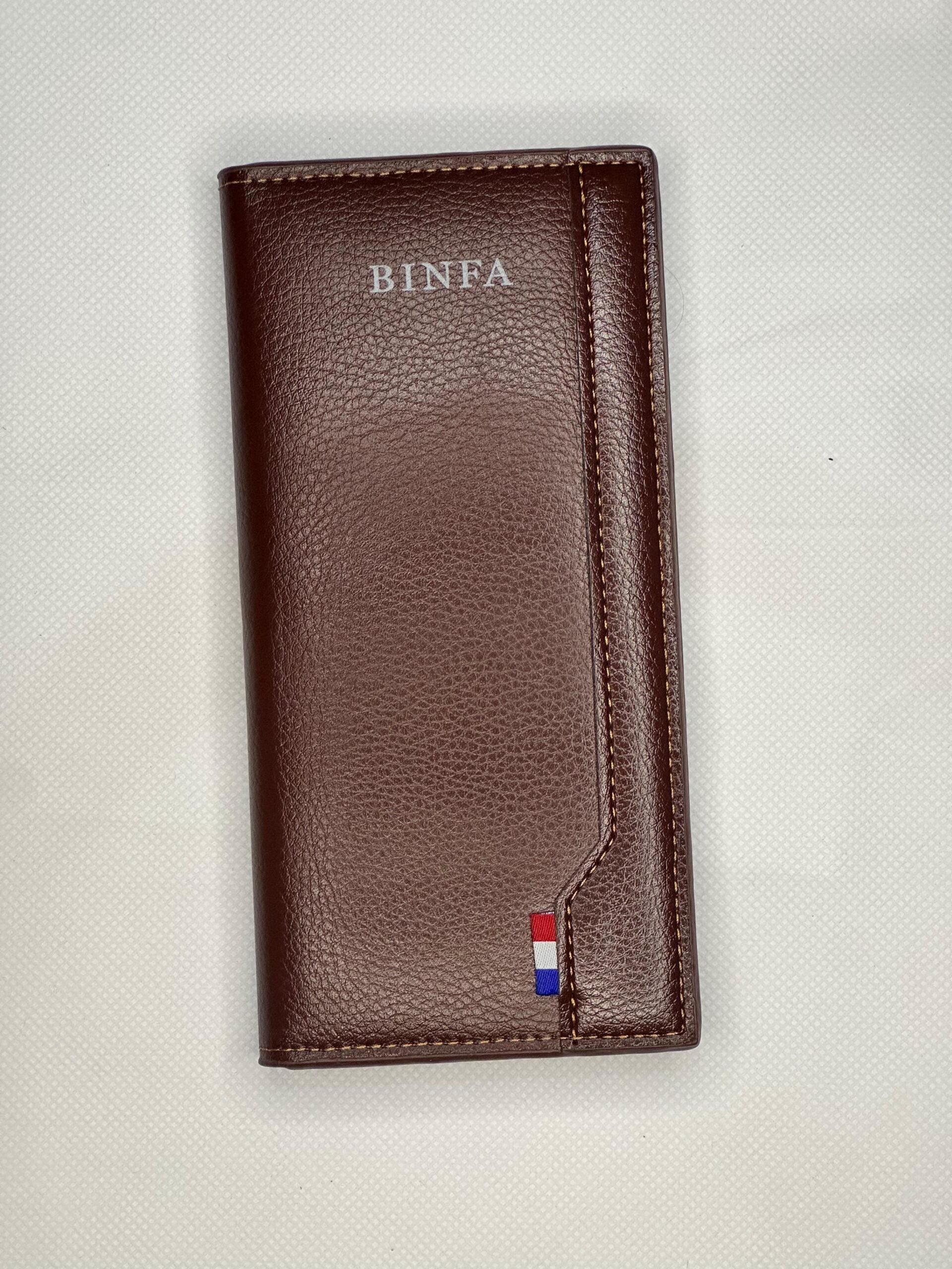 BINFA premium leather men wallet brown
