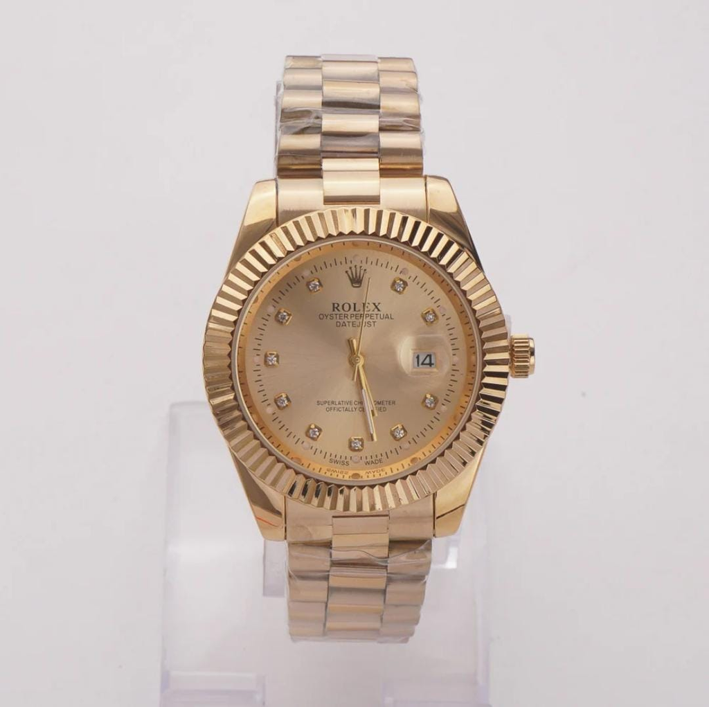 Mens Chain Golden Rolex Wrist Watch Golden R