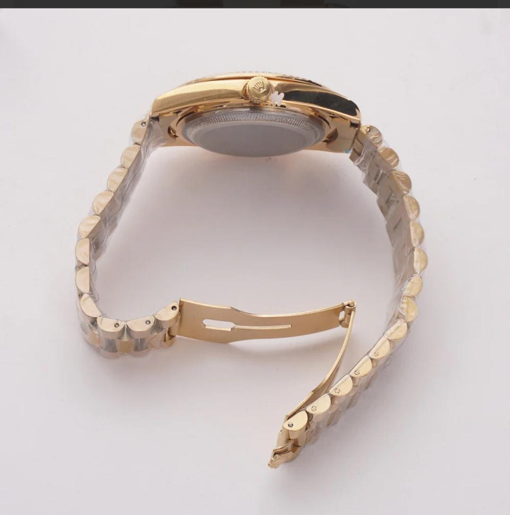 Mens Chain Golden Rolex Wrist Watch Golden R